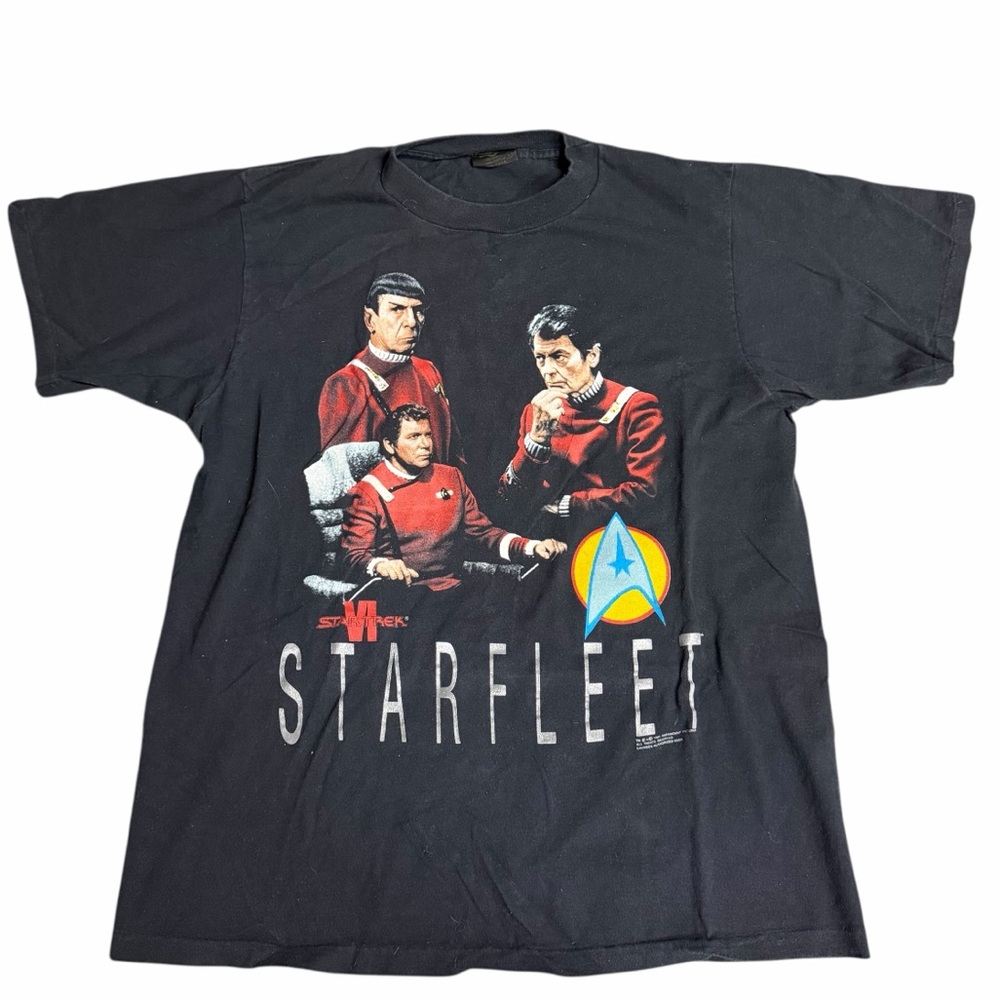 Vintage 1991 Star Trek Starfleet Single Stitch T-Shirt Size Large